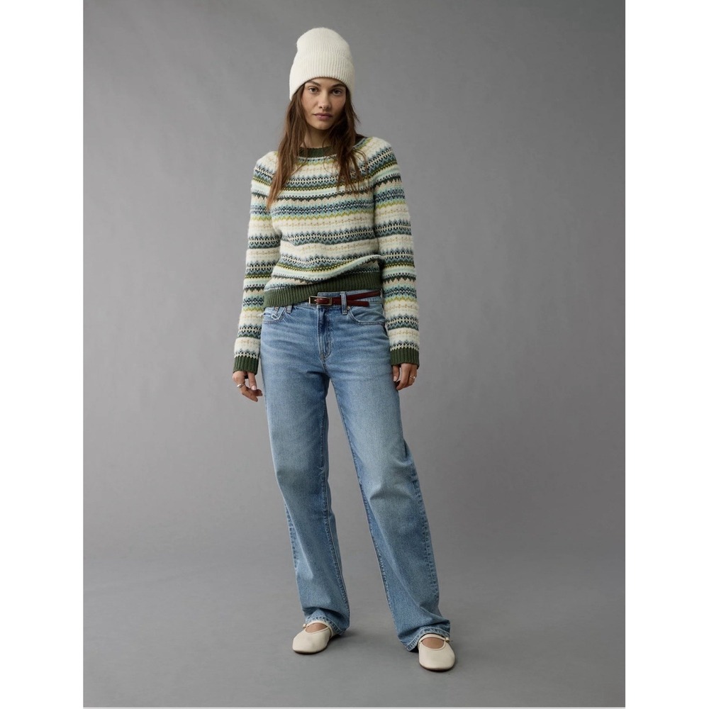 AMERICAN EAGLE Festive Feels Sweater Fair Isle Nordic Cottagecore Women's XL NEW